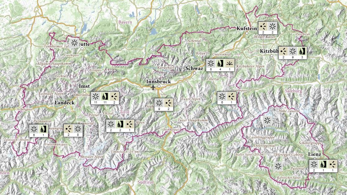 Interaktive Karte Tirol_Ausflugsziele