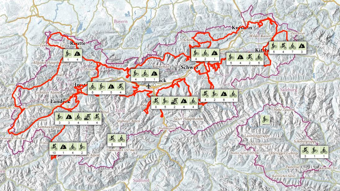 Interaktive Karte Tirol_Mountainbiken