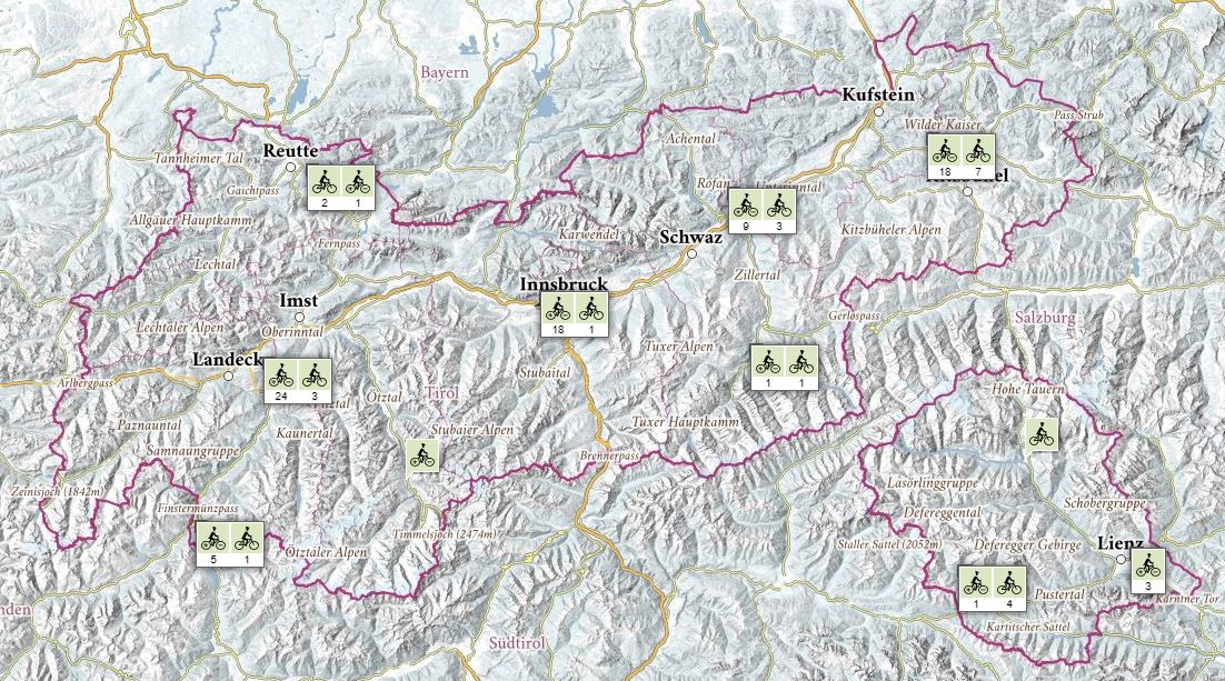 Interaktive Karte Tirol_Radfahren